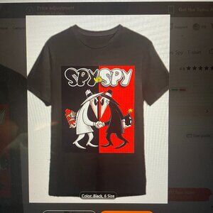 Spy versus Spy Black T-Shirt New XL Unisex